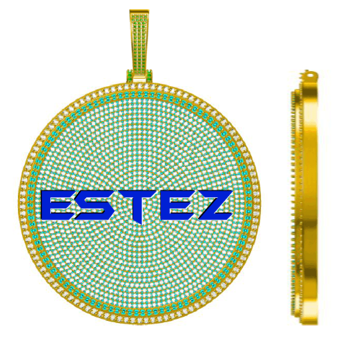 CUSTOM LETTER NECKLACE 3D BIG DISC