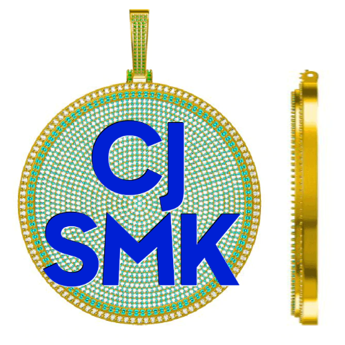CUSTOM LETTER NECKLACE 3D BIG DISC