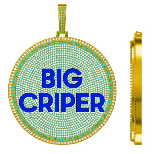 CUSTOM LETTER NECKLACE 3D BIG DISC