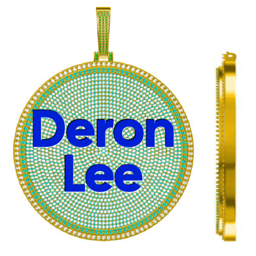 CUSTOM LETTER NECKLACE 3D BIG DISC