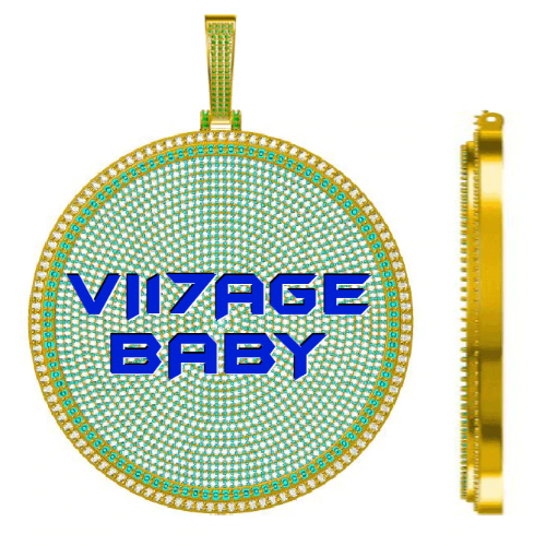 CUSTOM LETTER NECKLACE 3D BIG DISC