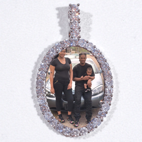 Large 3D Oval Custom Picture Pendant