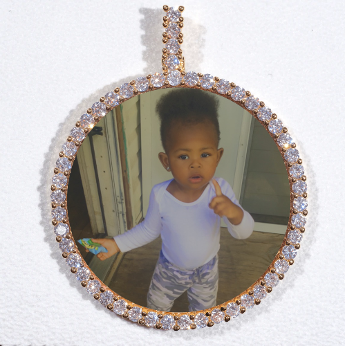 LARGE 3D CIRCLE CUSTOM PICTURE PENDANT