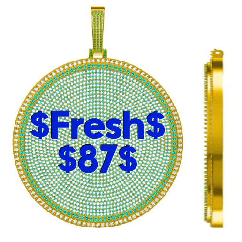 CUSTOM LETTER NECKLACE 3D BIG DISC