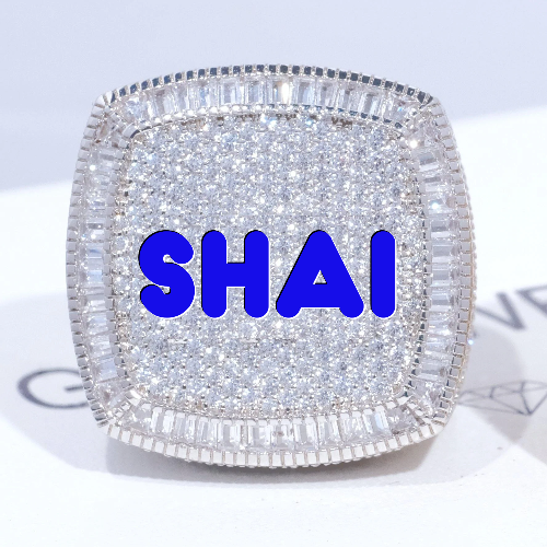 CUSTOM LETTER 3D ICED RING
