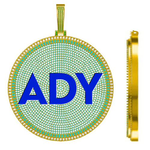 CUSTOM LETTER NECKLACE 3D BIG DISC