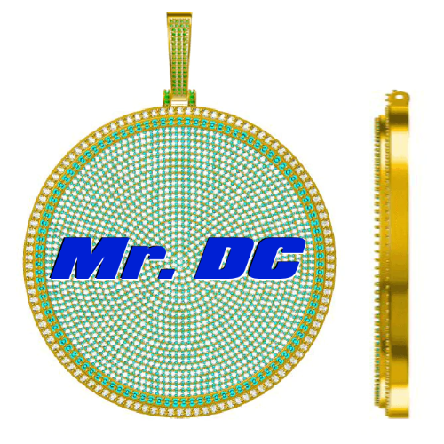 CUSTOM LETTER NECKLACE 3D BIG DISC