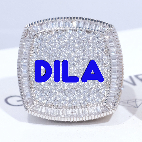CUSTOM LETTER 3D ICED RING
