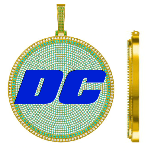 CUSTOM LETTER NECKLACE 3D BIG DISC