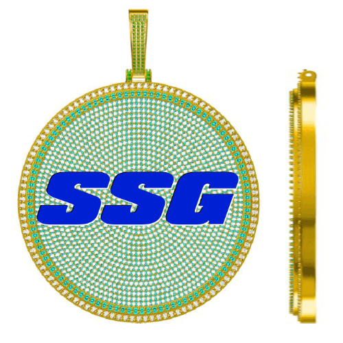 CUSTOM LETTER NECKLACE 3D BIG DISC