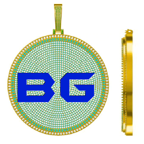CUSTOM LETTER NECKLACE 3D BIG DISC