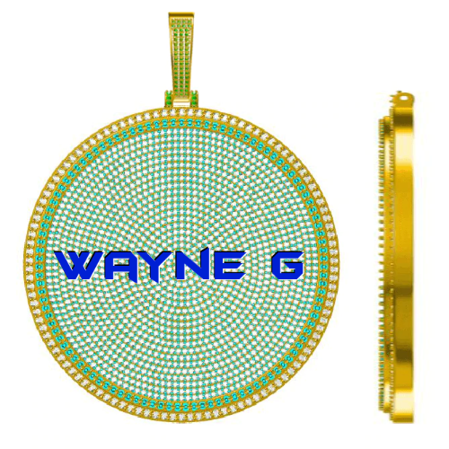 CUSTOM LETTER NECKLACE 3D BIG DISC