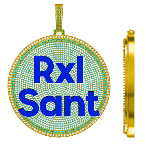 CUSTOM LETTER NECKLACE 3D BIG DISC
