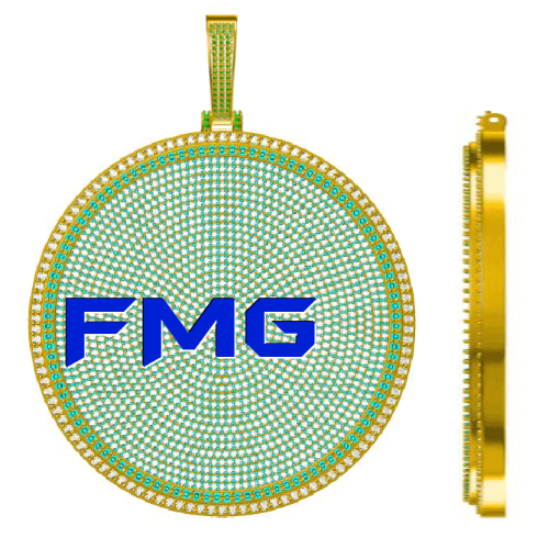 CUSTOM LETTER NECKLACE 3D BIG DISC