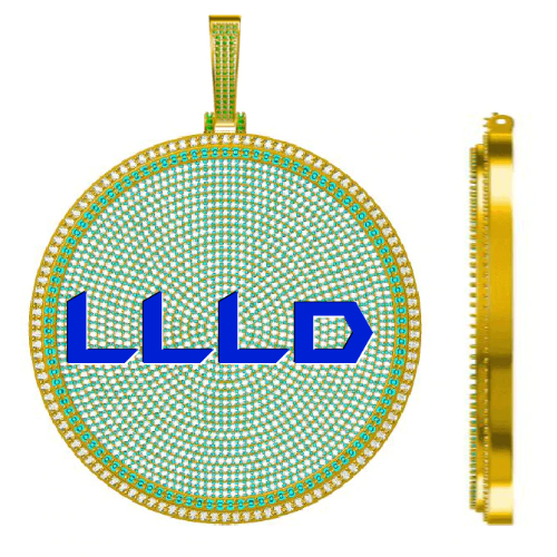 CUSTOM LETTER NECKLACE 3D BIG DISC