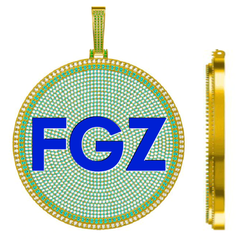 CUSTOM LETTER NECKLACE 3D BIG DISC
