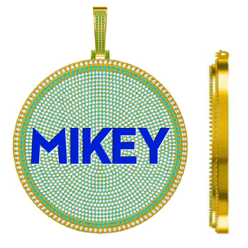 CUSTOM LETTER NECKLACE 3D BIG DISC