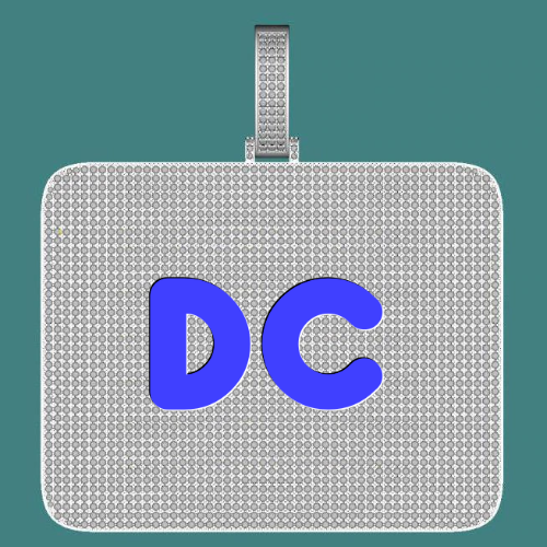CUSTOM LETTER NECKLACE 3D BIG SQUARE