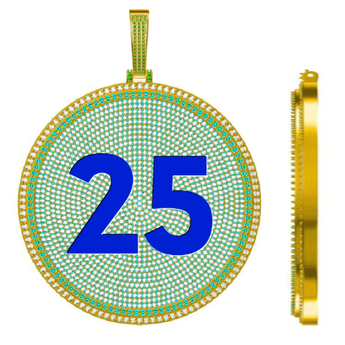 CUSTOM LETTER NECKLACE 3D BIG DISC