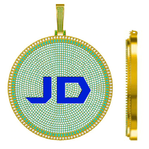 CUSTOM LETTER NECKLACE 3D BIG DISC