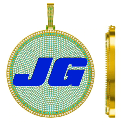 CUSTOM LETTER NECKLACE 3D BIG DISC