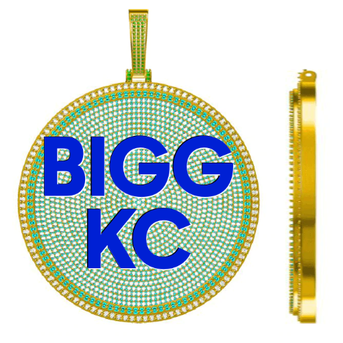 CUSTOM LETTER NECKLACE 3D BIG DISC