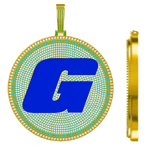 CUSTOM LETTER NECKLACE 3D BIG DISC