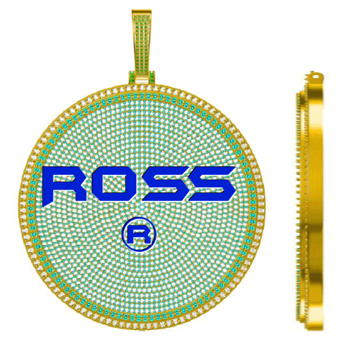 CUSTOM LETTER NECKLACE 3D BIG DISC