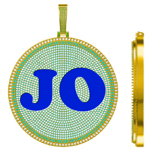CUSTOM LETTER NECKLACE 3D BIG DISC