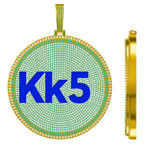 CUSTOM LETTER NECKLACE 3D BIG DISC