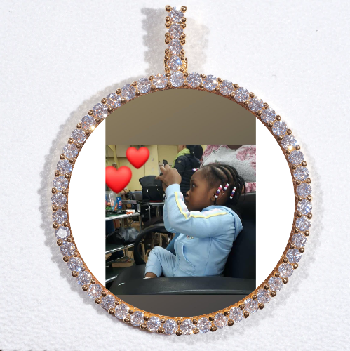 LARGE 3D CIRCLE CUSTOM PICTURE PENDANT