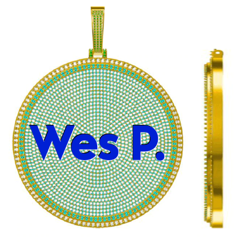 CUSTOM LETTER NECKLACE 3D BIG DISC