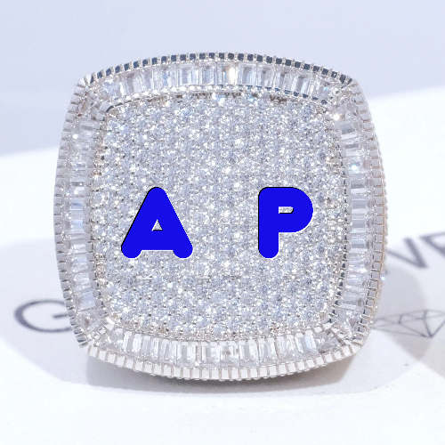CUSTOM LETTER 3D ICED RING