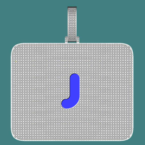 CUSTOM LETTER NECKLACE 3D BIG SQUARE