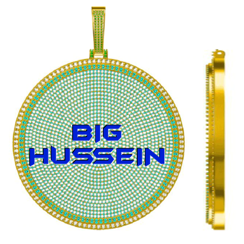CUSTOM LETTER NECKLACE 3D BIG DISC
