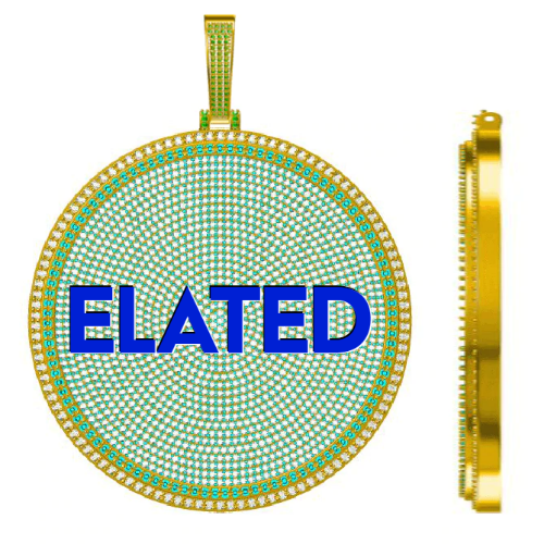 CUSTOM LETTER NECKLACE 3D BIG DISC