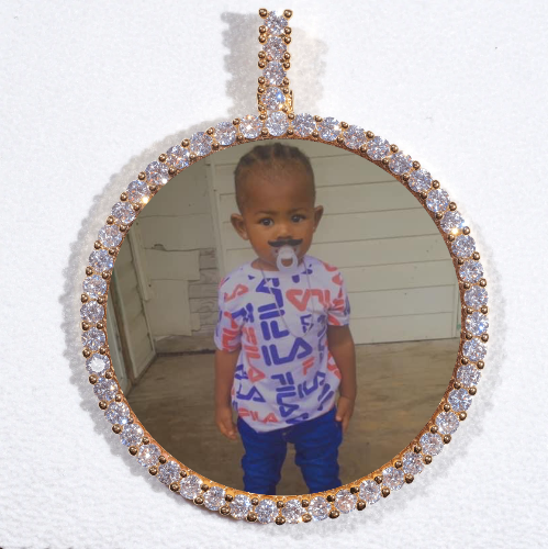 LARGE 3D CIRCLE CUSTOM PICTURE PENDANT