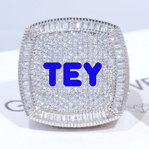 CUSTOM LETTER 3D ICED RING