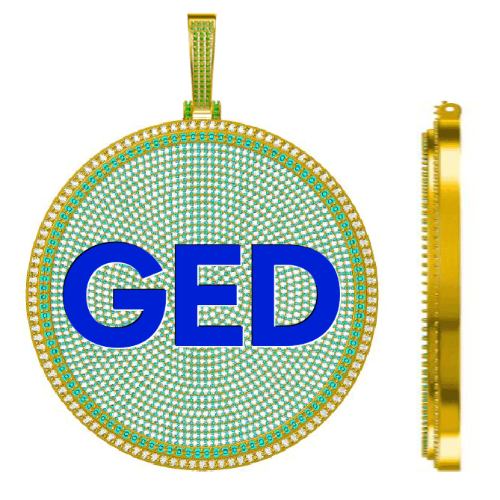 CUSTOM LETTER NECKLACE 3D BIG DISC