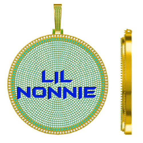 CUSTOM LETTER NECKLACE 3D BIG DISC