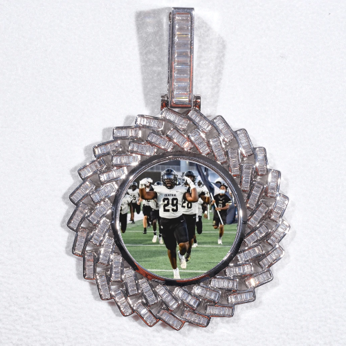 Large 3D Baguette Custom Picture Pendant