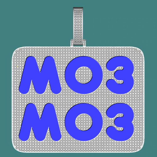 CUSTOM LETTER NECKLACE 3D BIG SQUARE