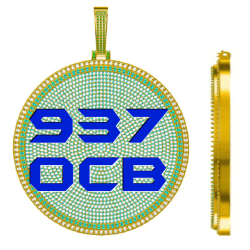 CUSTOM LETTER NECKLACE 3D BIG DISC