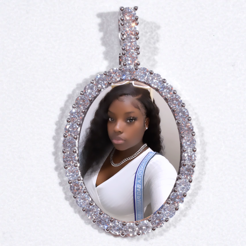 Large 3D Oval Custom Picture Pendant