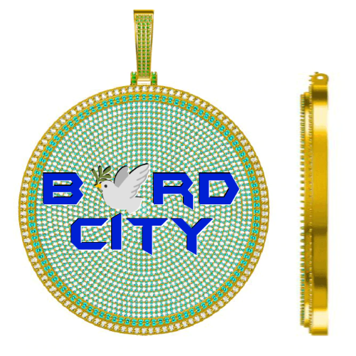 CUSTOM LETTER NECKLACE 3D BIG DISC