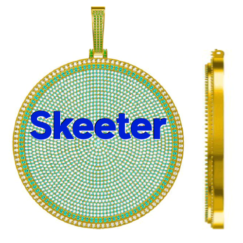 CUSTOM LETTER NECKLACE 3D BIG DISC