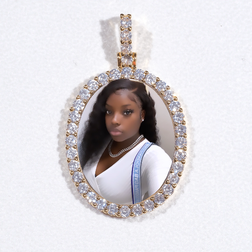 3D Oval Custom Picture Pendant