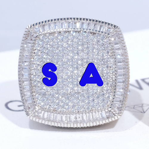CUSTOM LETTER 3D ICED RING