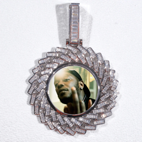 Large 3D Baguette Custom Picture Pendant