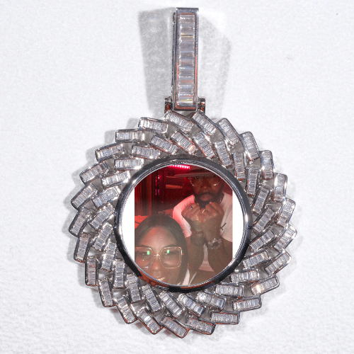 Large 3D Baguette Custom Picture Pendant